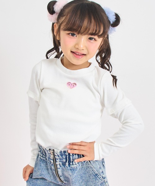 ANAP kids(アナップキッズ)の「マルチWAYリブトップス(Tシャツ/カットソー・キッズ・ラベンダー/ホワイト/ブラック・130/120/110)」の21枚目の写真