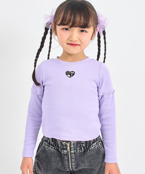 ANAP kids(アナップキッズ)の「マルチWAYリブトップス(Tシャツ/カットソー・キッズ・ラベンダー/ホワイト/ブラック・130/120/110)」の6枚目の写真