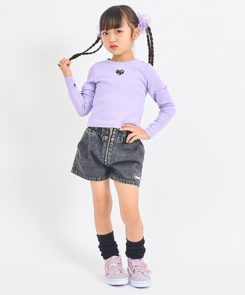 ANAP kids(アナップキッズ)の「マルチWAYリブトップス(Tシャツ/カットソー・キッズ・ラベンダー/ホワイト/ブラック・130/120/110)」の7枚目の写真
