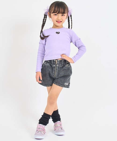 ANAP kids(アナップキッズ)の「マルチWAYリブトップス(Tシャツ/カットソー・キッズ・ラベンダー/ホワイト/ブラック・130/120/110)」の8枚目の写真