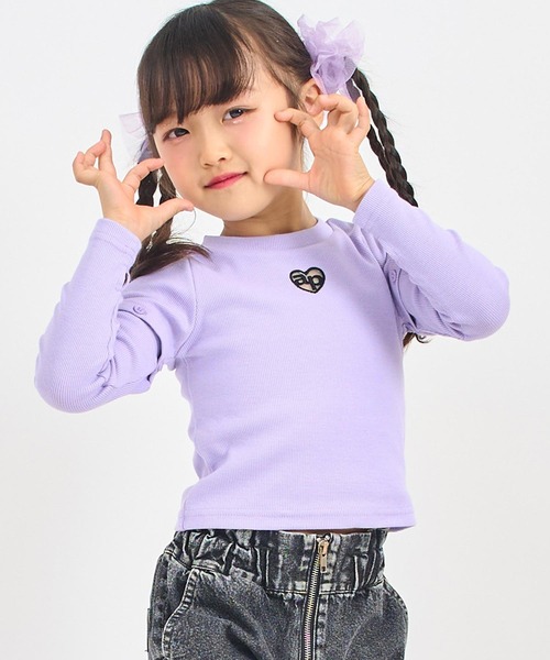 ANAP kids(アナップキッズ)の「マルチWAYリブトップス(Tシャツ/カットソー・キッズ・ラベンダー/ホワイト/ブラック・130/120/110)」の5枚目の写真