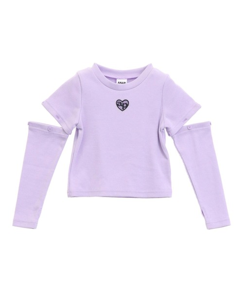 ANAP kids(アナップキッズ)の「マルチWAYリブトップス(Tシャツ/カットソー・キッズ・ラベンダー/ホワイト/ブラック・130/120/110)」の9枚目の写真