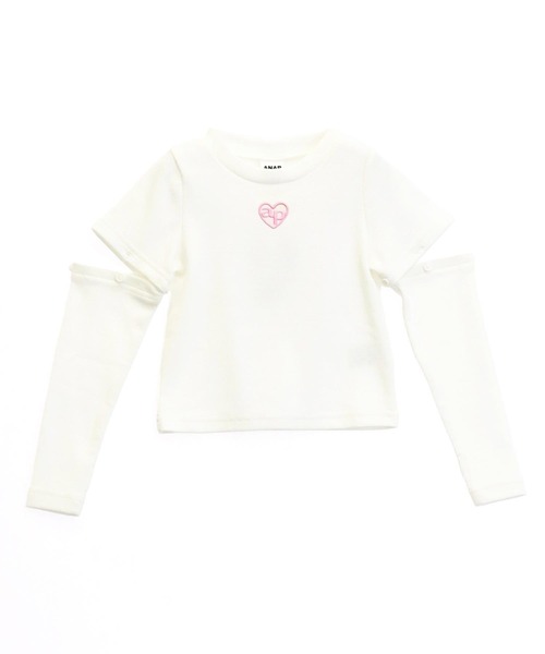 ANAP kids(アナップキッズ)の「マルチWAYリブトップス(Tシャツ/カットソー・キッズ・ラベンダー/ホワイト/ブラック・130/120/110)」の10枚目の写真