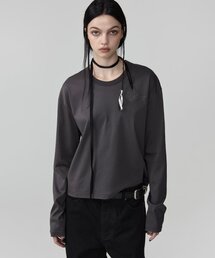 EAN JO（イアンジョー）の「PREMIUM COTTON LOOSE FIT LONG SLEEVE (CHARCOAL)（Tシャツ/カットソー）」