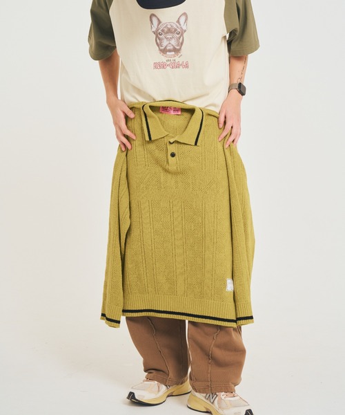 EFFECTEN（エフェクテン）の「【EFFECTEN】Stripe knit polo shirts（シャツ/ブラウス・メンズ・イエロー/ブラック・FREE）」の7枚目の写真