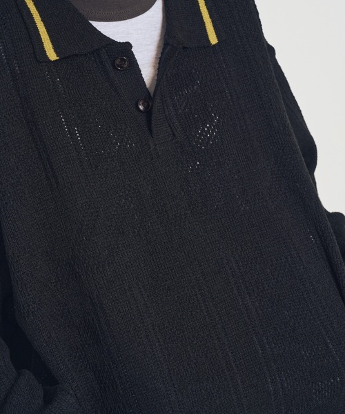 EFFECTEN（エフェクテン）の「【EFFECTEN】Stripe knit polo shirts（シャツ/ブラウス・メンズ・イエロー/ブラック・FREE）」の12枚目の写真