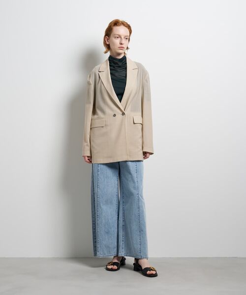 LANVIN en Bleu(ランバンオンブルー)の「シアーウールテーラードジャケット(テーラードジャケット・レディース・ブラック/ベージュ・36/38)」の4枚目の写真