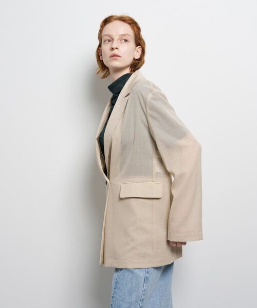 LANVIN en Bleu(ランバンオンブルー)の「シアーウールテーラードジャケット(テーラードジャケット・レディース・ブラック/ベージュ・36/38)」の8枚目の写真