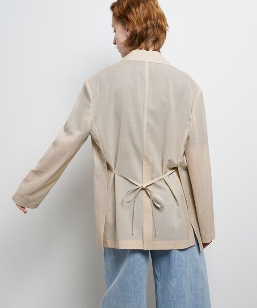 LANVIN en Bleu(ランバンオンブルー)の「シアーウールテーラードジャケット(テーラードジャケット・レディース・ブラック/ベージュ・36/38)」の9枚目の写真