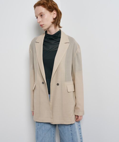 LANVIN en Bleu(ランバンオンブルー)の「シアーウールテーラードジャケット(テーラードジャケット・レディース・ブラック/ベージュ・36/38)」の12枚目の写真
