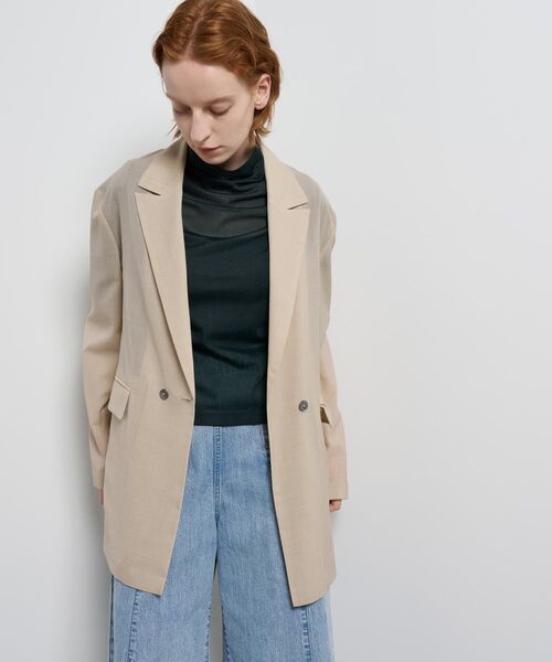LANVIN en Bleu(ランバンオンブルー)の「シアーウールテーラードジャケット(テーラードジャケット・レディース・ブラック/ベージュ・36/38)」の13枚目の写真