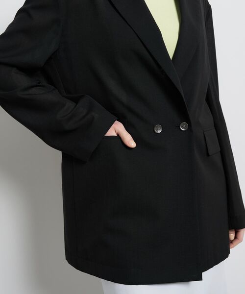 LANVIN en Bleu(ランバンオンブルー)の「シアーウールテーラードジャケット(テーラードジャケット・レディース・ブラック/ベージュ・36/38)」の3枚目の写真