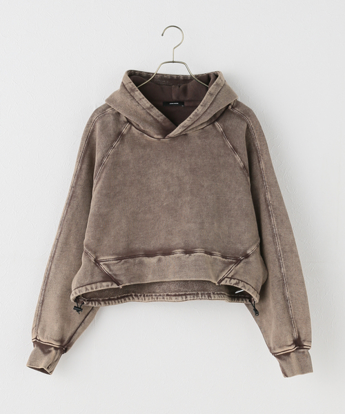 JOURNAL STANDARD（ジャーナルスタンダード）の「ガーメントダイプルパーカー（パーカー・レディース・ブラウン系その他/レッド/チャコールグレー・FREE）」の2枚目の写真