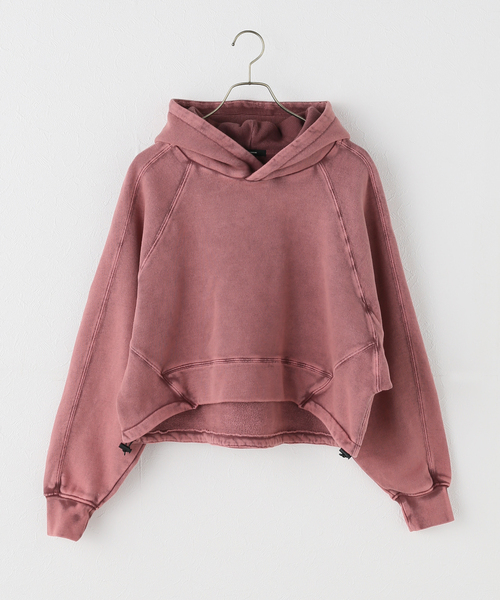 JOURNAL STANDARD（ジャーナルスタンダード）の「ガーメントダイプルパーカー（パーカー・レディース・ブラウン系その他/レッド/チャコールグレー・FREE）」の3枚目の写真