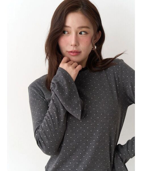 CALNAMUR（カルナムール）の「ラメドットフレアスリーブトップス（Tシャツ/カットソー・レディース・アイボリー/グレー/ブルー・FREE）」の2枚目の写真