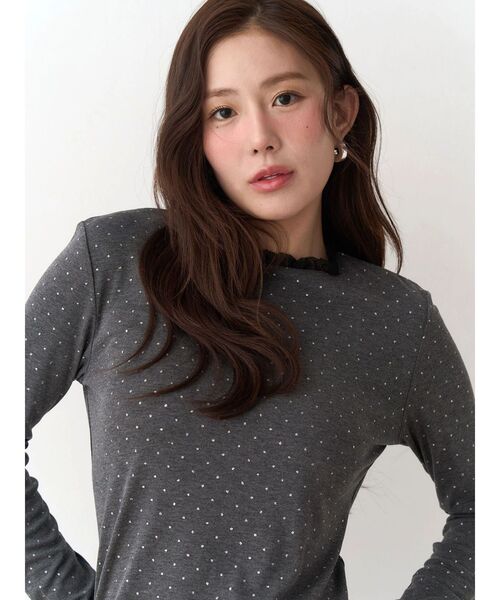 CALNAMUR（カルナムール）の「ラメドットフレアスリーブトップス（Tシャツ/カットソー・レディース・アイボリー/グレー/ブルー・FREE）」の9枚目の写真