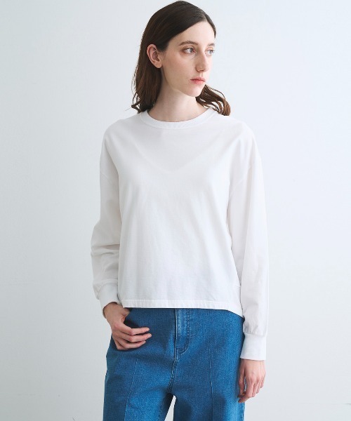 three dots(スリードッツ)の「ピグメントダイ ラグランスウェット(スウェット・レディース・ピンク系その他/チャコールグレー/グリーン系その他/ホワイト・SMALL)」の12枚目の写真
