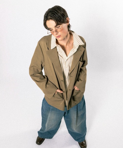 Elanque（エランク）の「wide denim pants / ワイドデニムパンツ（デニムパンツ・メンズ・ライトブルー/インディゴブルー・MEDIUM/LARGE）」の8枚目の写真
