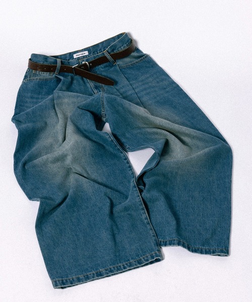 Elanque（エランク）の「wide denim pants / ワイドデニムパンツ（デニムパンツ・メンズ・ライトブルー/インディゴブルー・MEDIUM/LARGE）」の14枚目の写真