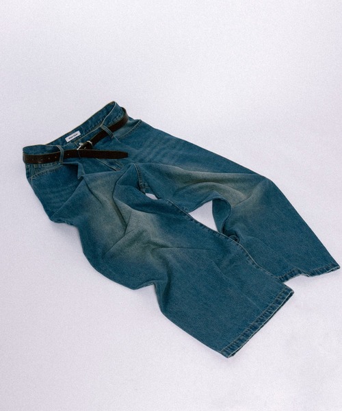 Elanque（エランク）の「wide denim pants / ワイドデニムパンツ（デニムパンツ・メンズ・ライトブルー/インディゴブルー・MEDIUM/LARGE）」の15枚目の写真