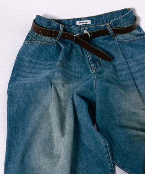 Elanque（エランク）の「wide denim pants / ワイドデニムパンツ（デニムパンツ・メンズ・ライトブルー/インディゴブルー・MEDIUM/LARGE）」の16枚目の写真