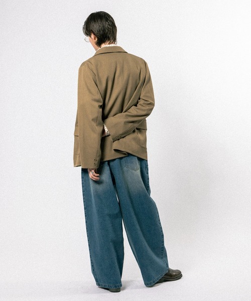 Elanque（エランク）の「wide denim pants / ワイドデニムパンツ（デニムパンツ・メンズ・ライトブルー/インディゴブルー・MEDIUM/LARGE）」の7枚目の写真