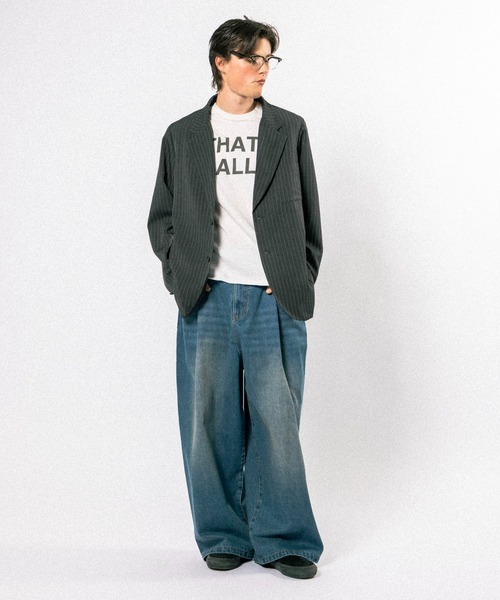 Elanque（エランク）の「wide denim pants / ワイドデニムパンツ（デニムパンツ・メンズ・ライトブルー/インディゴブルー・MEDIUM/LARGE）」の11枚目の写真