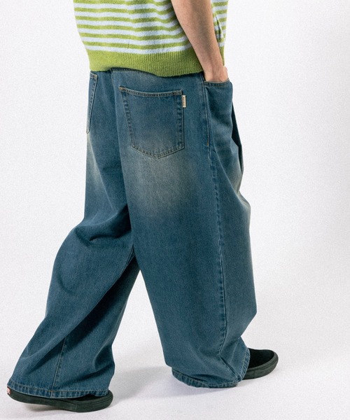 wide denim pants / ワイドデニムパンツ（デニムパンツ）｜Elanque