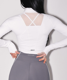 W SYMBOL B MESH HALF ZIP-UP JACKET [WHITE]