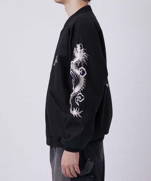 GOLD(ゴールド)の「【gold/ゴールド】WOOL MELTON ×ACETATE SOUVENIR JACKET(ブルゾン・メンズ・ブラック・S/M)」の3枚目の写真
