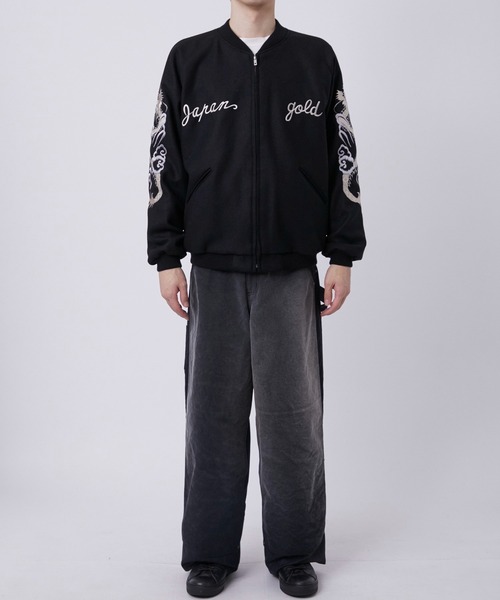 GOLD(ゴールド)の「【gold/ゴールド】WOOL MELTON ×ACETATE SOUVENIR JACKET(ブルゾン・メンズ・ブラック・S/M)」の4枚目の写真