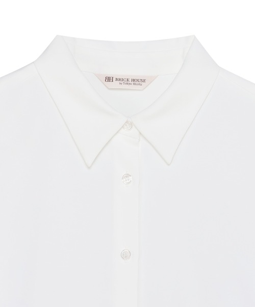 TOKYO SHIRTS(トウキョウシャツ)の「シルキーサテン レギュラー シャツブラウス(シャツ/ブラウス・レディース・ホワイト/ブルー・M/L)」の5枚目の写真