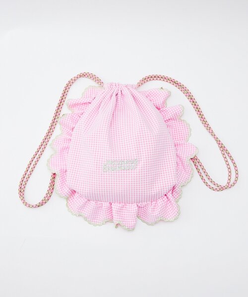 HELLO.SANFRANCISCO（ハローサンフランシスコ）の「【HELLO.SANFRANCISCO/ハローサンフランシスコ】パラコードフリルナップサック（ショルダーバッグ・レディース・ブラック/イエロー/ピンク・ONE SIZE）」の5枚目の写真