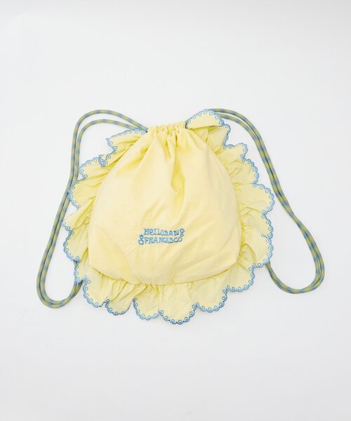 HELLO.SANFRANCISCO（ハローサンフランシスコ）の「【HELLO.SANFRANCISCO/ハローサンフランシスコ】パラコードフリルナップサック（ショルダーバッグ・レディース・ブラック/イエロー/ピンク・ONE SIZE）」の6枚目の写真