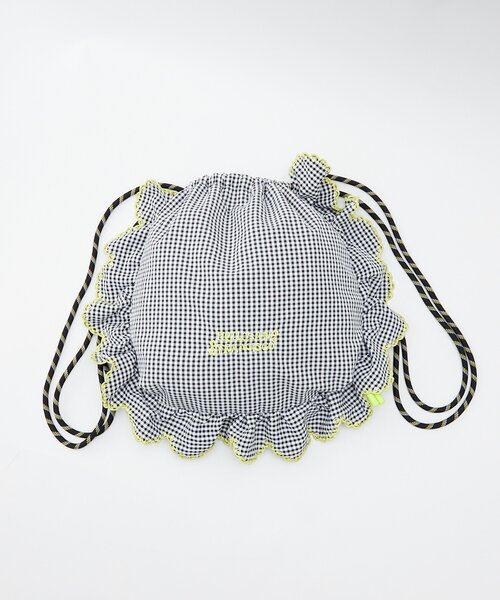 HELLO.SANFRANCISCO（ハローサンフランシスコ）の「【HELLO.SANFRANCISCO/ハローサンフランシスコ】パラコードフリルナップサック（ショルダーバッグ・レディース・ブラック/イエロー/ピンク・ONE SIZE）」の7枚目の写真