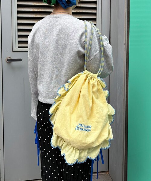 HELLO.SANFRANCISCO（ハローサンフランシスコ）の「【HELLO.SANFRANCISCO/ハローサンフランシスコ】パラコードフリルナップサック（ショルダーバッグ・レディース・ブラック/イエロー/ピンク・ONE SIZE）」の15枚目の写真