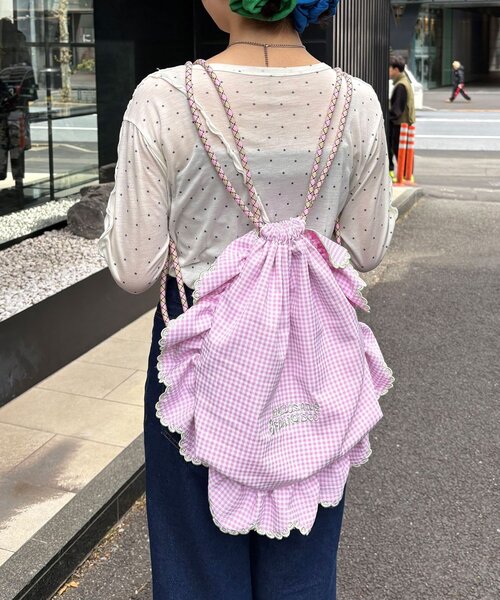 HELLO.SANFRANCISCO（ハローサンフランシスコ）の「【HELLO.SANFRANCISCO/ハローサンフランシスコ】パラコードフリルナップサック（ショルダーバッグ・レディース・ブラック/イエロー/ピンク・ONE SIZE）」の17枚目の写真