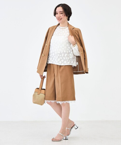 NOLLEY’S（ノーリーズ）の「【KIRYU】ウォッシャブル花柄ジャガードブラウス（シャツ/ブラウス・レディース・ホワイト/ネイビー・38）」の4枚目の写真