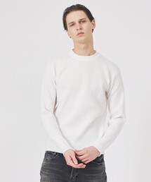 ABAHOUSE GRAY | 【ハイストレッチ】ブロックチェック ジャガード クルーネックニット(ニット/セーター)