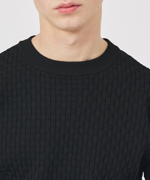 ABAHOUSE GRAY(アバハウスグレイ)の「【ハイストレッチ】ブロックチェック ジャガード クルーネックニット(ニット/セーター・メンズ・ホワイト/ブラック/ネイビー/グリーン/ライトグレー・50/48/46)」の9枚目の写真