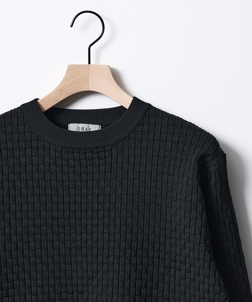 ABAHOUSE GRAY(アバハウスグレイ)の「【ハイストレッチ】ブロックチェック ジャガード クルーネックニット(ニット/セーター・メンズ・ホワイト/ブラック/ネイビー/グリーン/ライトグレー・50/48/46)」の12枚目の写真