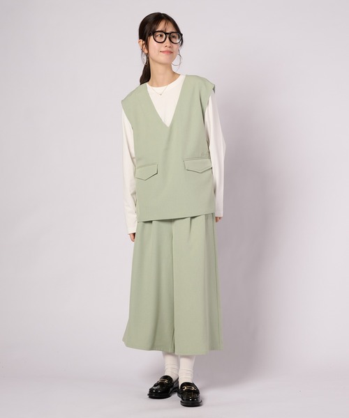 Arnold Palmer(アーノルドパーマー)の「タックワイド クロップドパンツ(その他パンツ・レディース・ブラック/ミント/ベージュ・S/M/L)」の8枚目の写真
