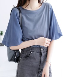 袖異素材バルーンTシャツ