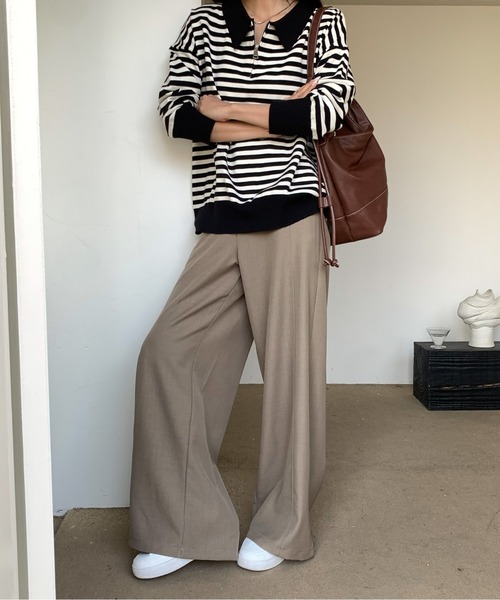 Siel(シエル)の「クラシックデザインスラックス(スラックス・レディース・カーキ/グレー/アイボリー/ブラック・LARGE/MEDIUM)」の6枚目の写真
