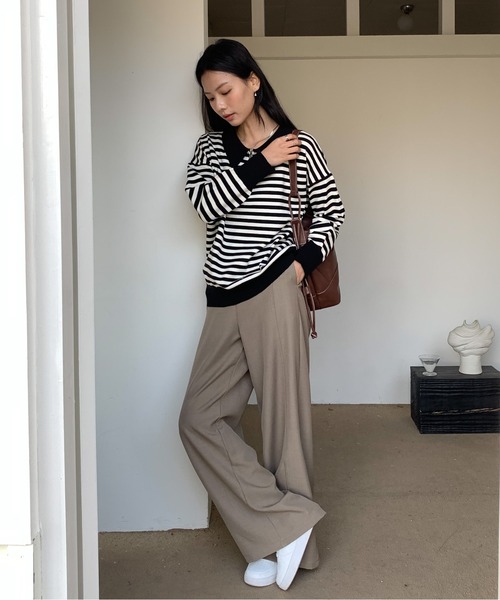 Siel(シエル)の「クラシックデザインスラックス(スラックス・レディース・カーキ/グレー/アイボリー/ブラック・LARGE/MEDIUM)」の7枚目の写真