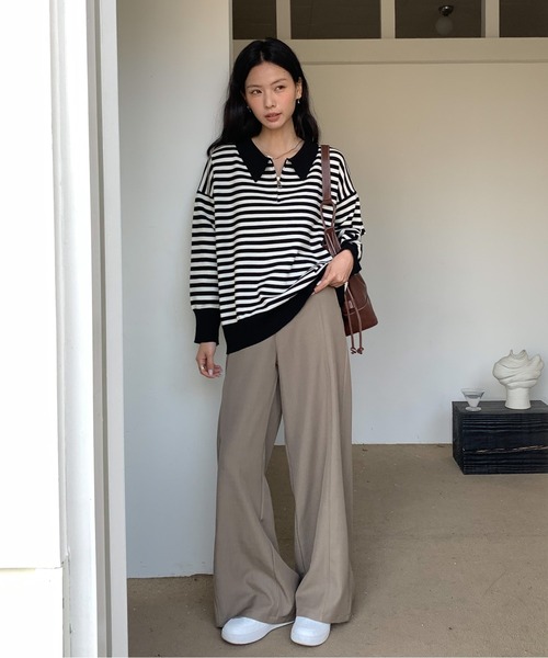 Siel(シエル)の「クラシックデザインスラックス(スラックス・レディース・カーキ/グレー/アイボリー/ブラック・LARGE/MEDIUM)」の8枚目の写真
