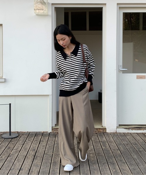 Siel(シエル)の「クラシックデザインスラックス(スラックス・レディース・カーキ/グレー/アイボリー/ブラック・LARGE/MEDIUM)」の9枚目の写真