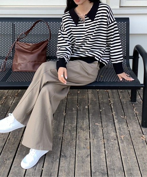 Siel(シエル)の「クラシックデザインスラックス(スラックス・レディース・カーキ/グレー/アイボリー/ブラック・LARGE/MEDIUM)」の10枚目の写真