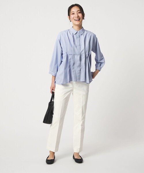 A DAY IN THE LIFE UNITED ARROWS(アデイインザライフユナイテッドアローズ)の「ツイル ストレートパンツ ホワイト ‐ウォッシャブル‐<A DAY IN THE LIFE>(スラックス・レディース・オフホワイト・38/36)」の4枚目の写真