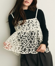 Lunea（ルネア）の「ジャガード花柄シアービスチェ/キャミソール（キャミソール）」